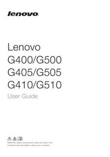 Lenovo G 400 manual. Camera Instructions.